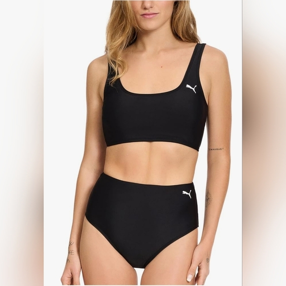 PUMA Women's Crop Bikini Top & Bottom Swimsuit Set - Picture 1 of 10